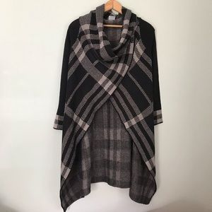 Venus Long Knit Plaid Cardigan